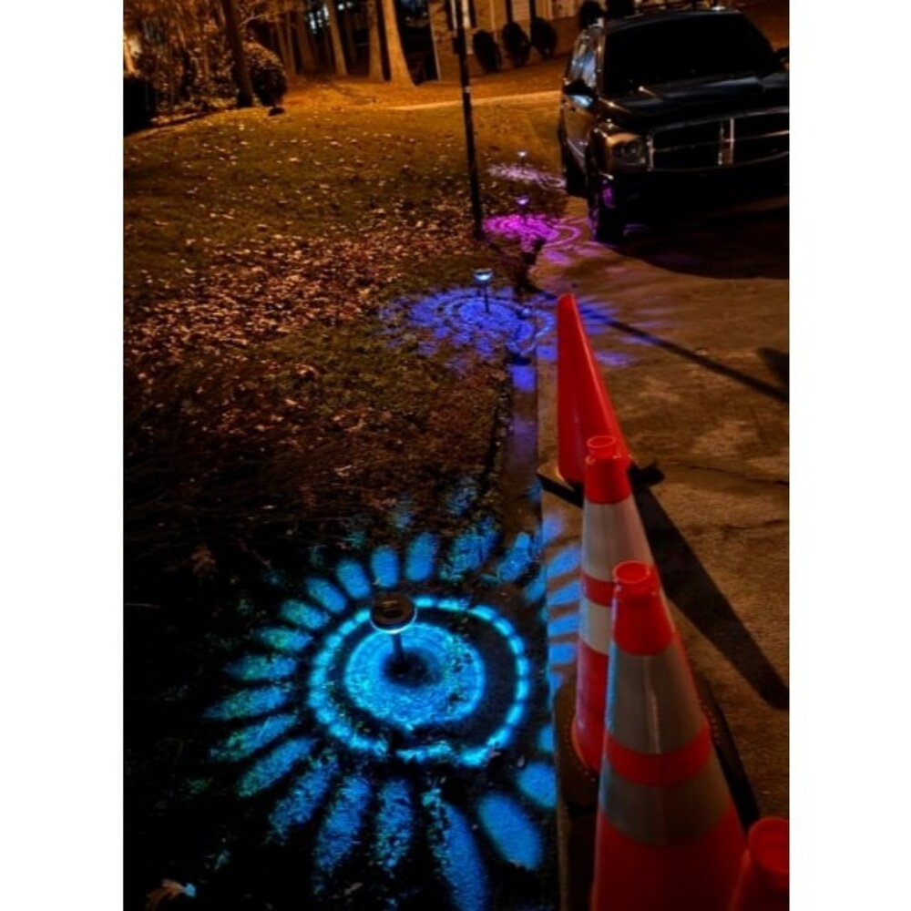 Bright Solar Pathway Lights 6 Pack,Color Changing+Warm White LED Solar Lights